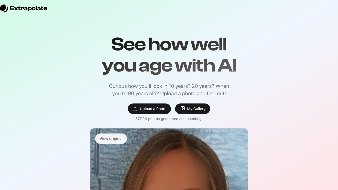 Extrapolate website screenshot