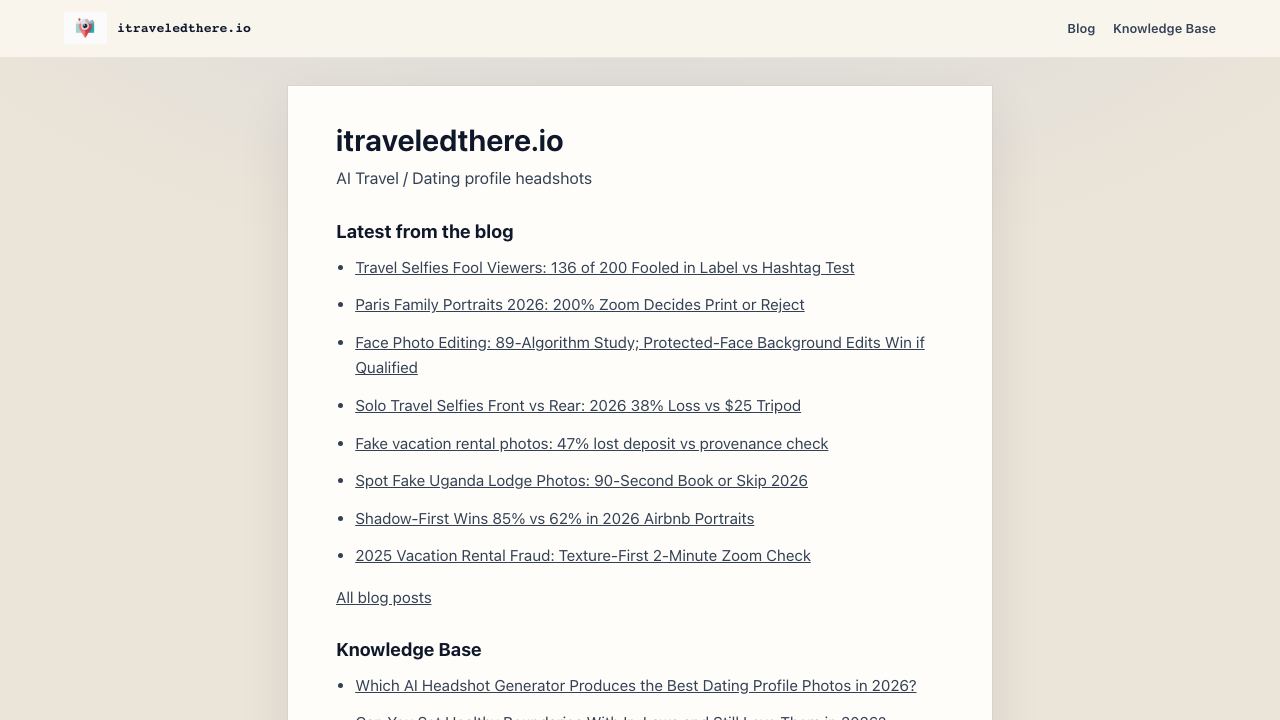 AI Travel Selfies 网站截图