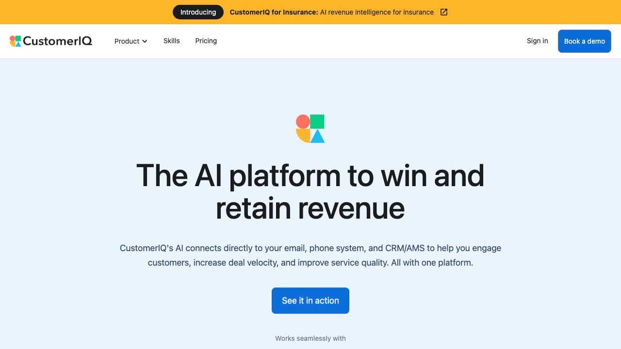 CustomerIQ website screenshot