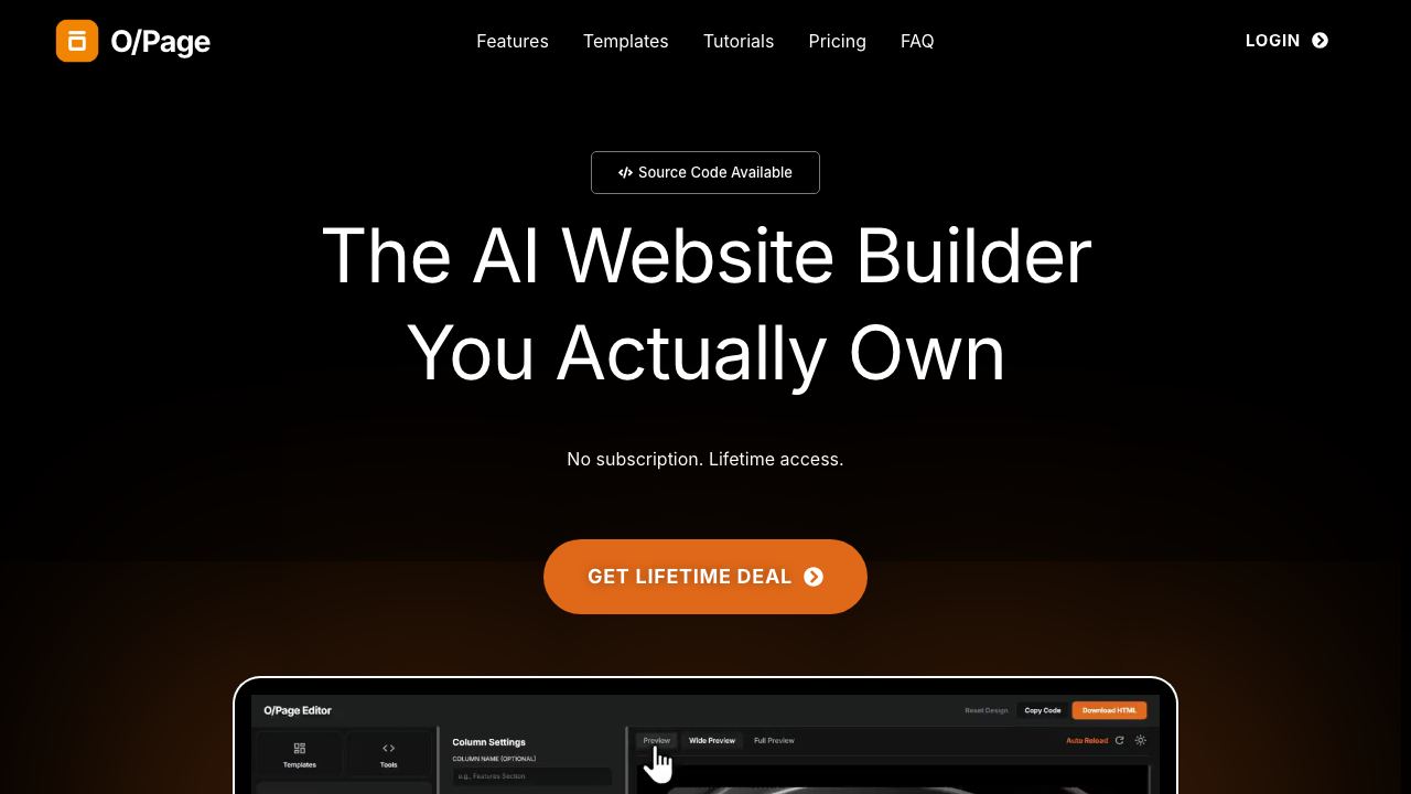 O/Page Website Builder 网站截图