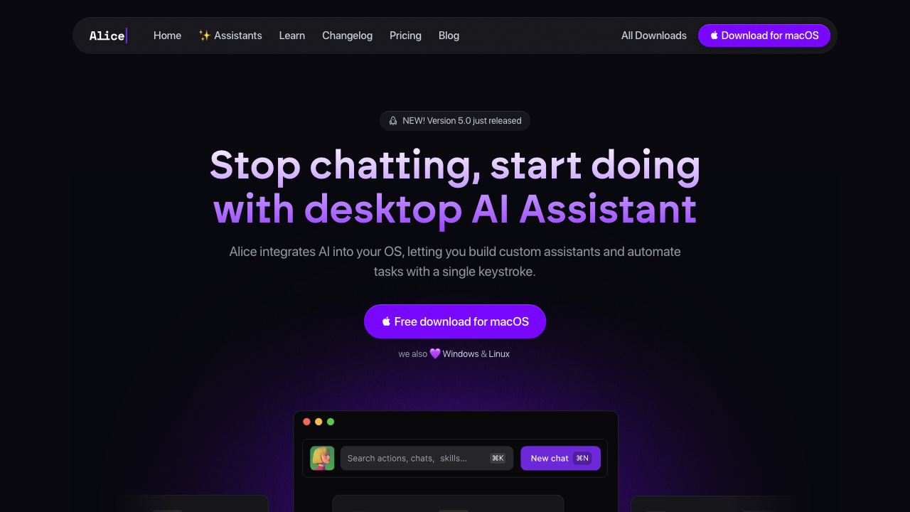 Alice App 网站截图