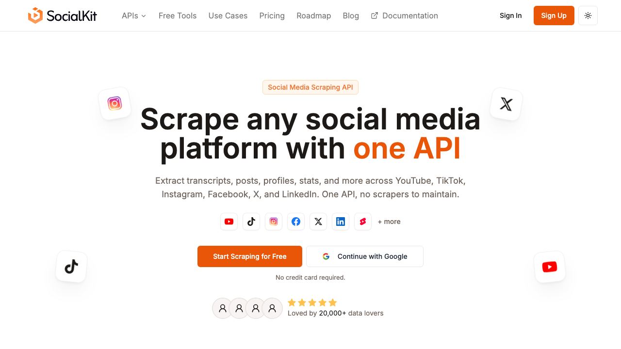 SocialKit 网站截图