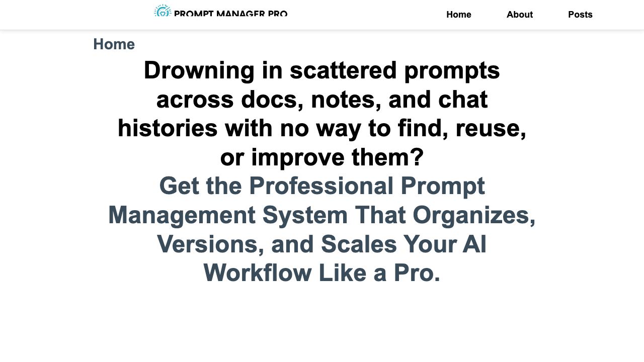 Prompt Manager Pro 网站截图