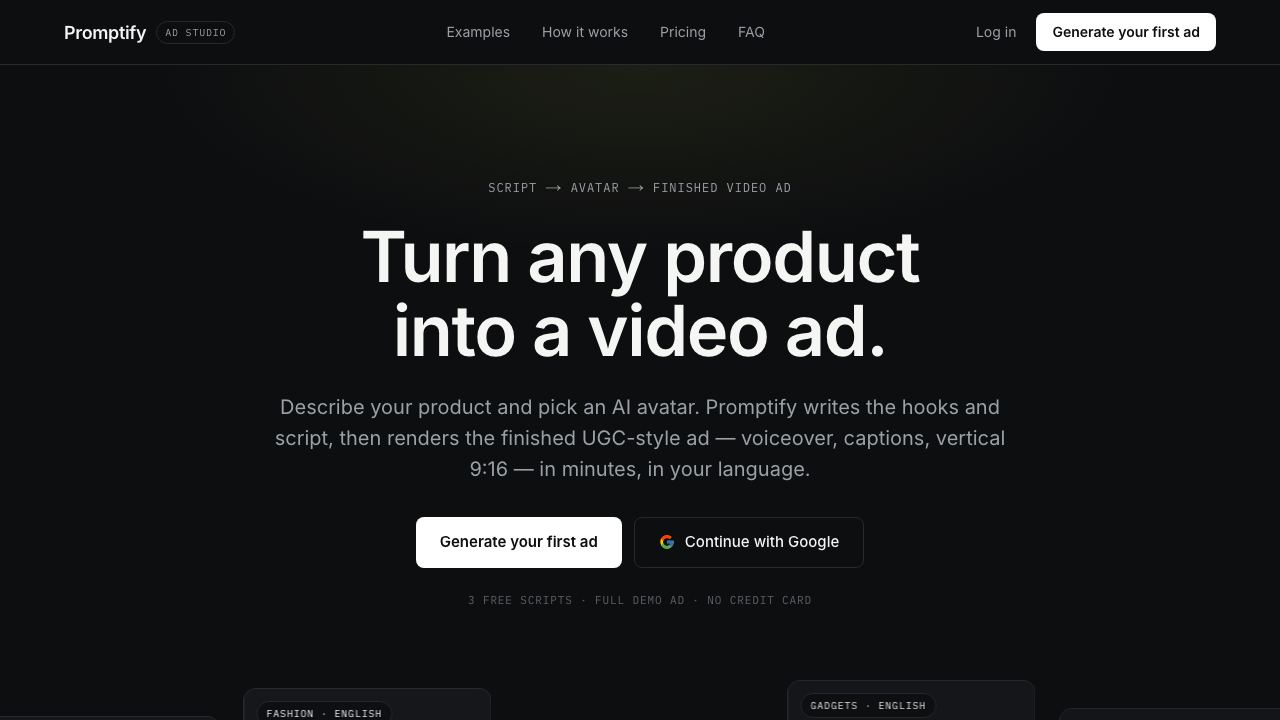 Promptify.pro website screenshot