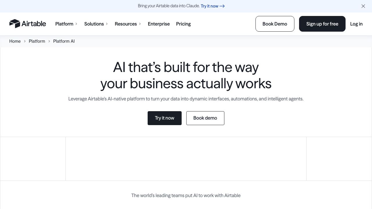 Airtable AI 网站截图