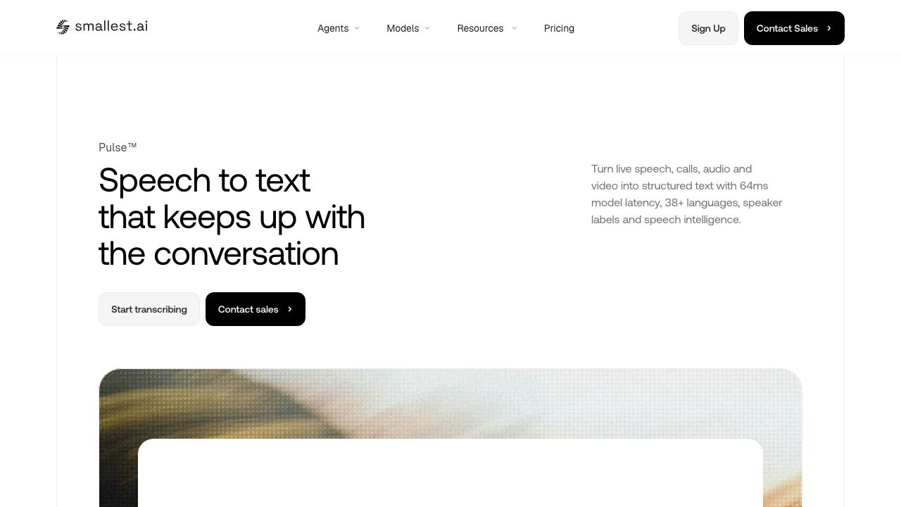 Pulse — Speech-to-Text by Smallest AI 网站截图