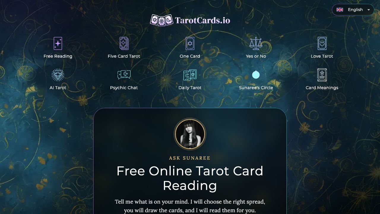 TarotCards.io 网站截图