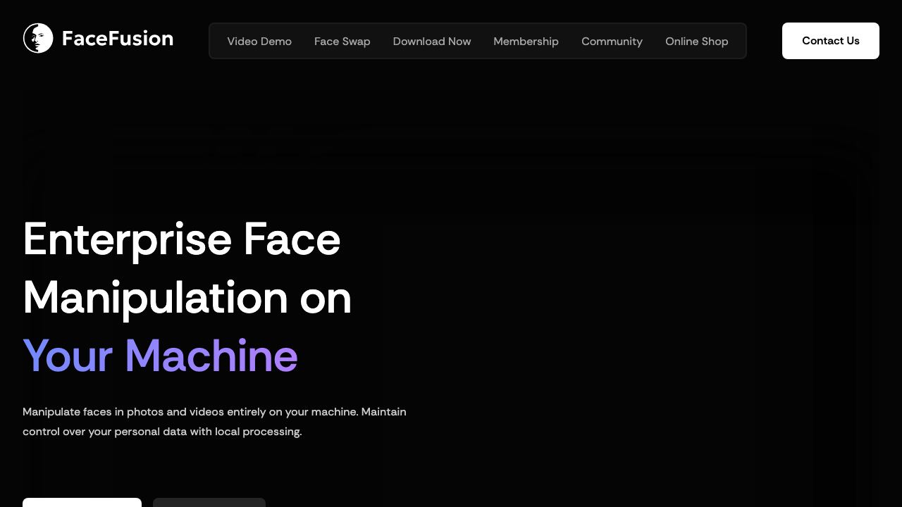 FaceFusion 网站截图