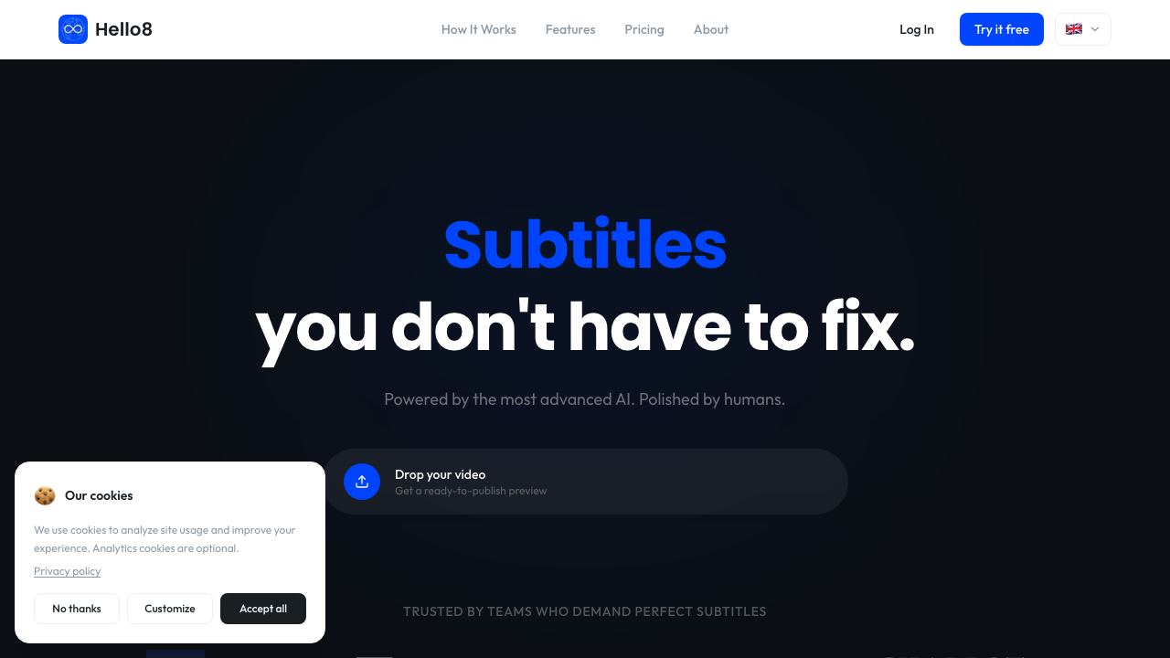 Hello8 website screenshot
