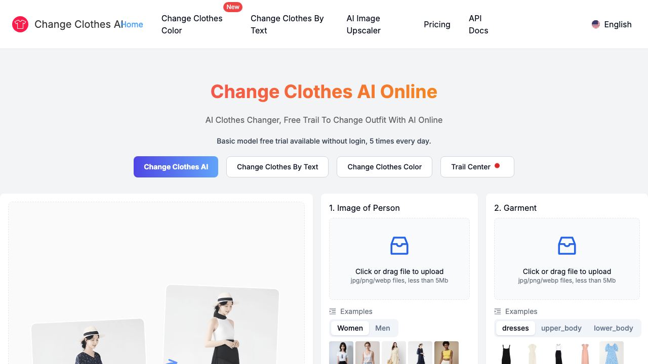 Change Clothes AI 网站截图