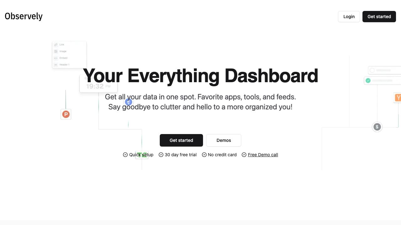 Observely website screenshot