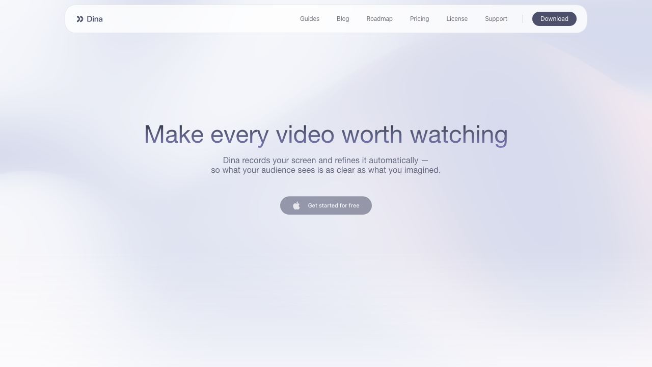 Dina website screenshot