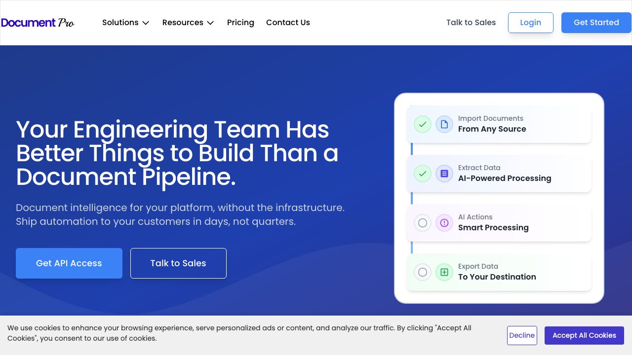 DocumentPro website screenshot