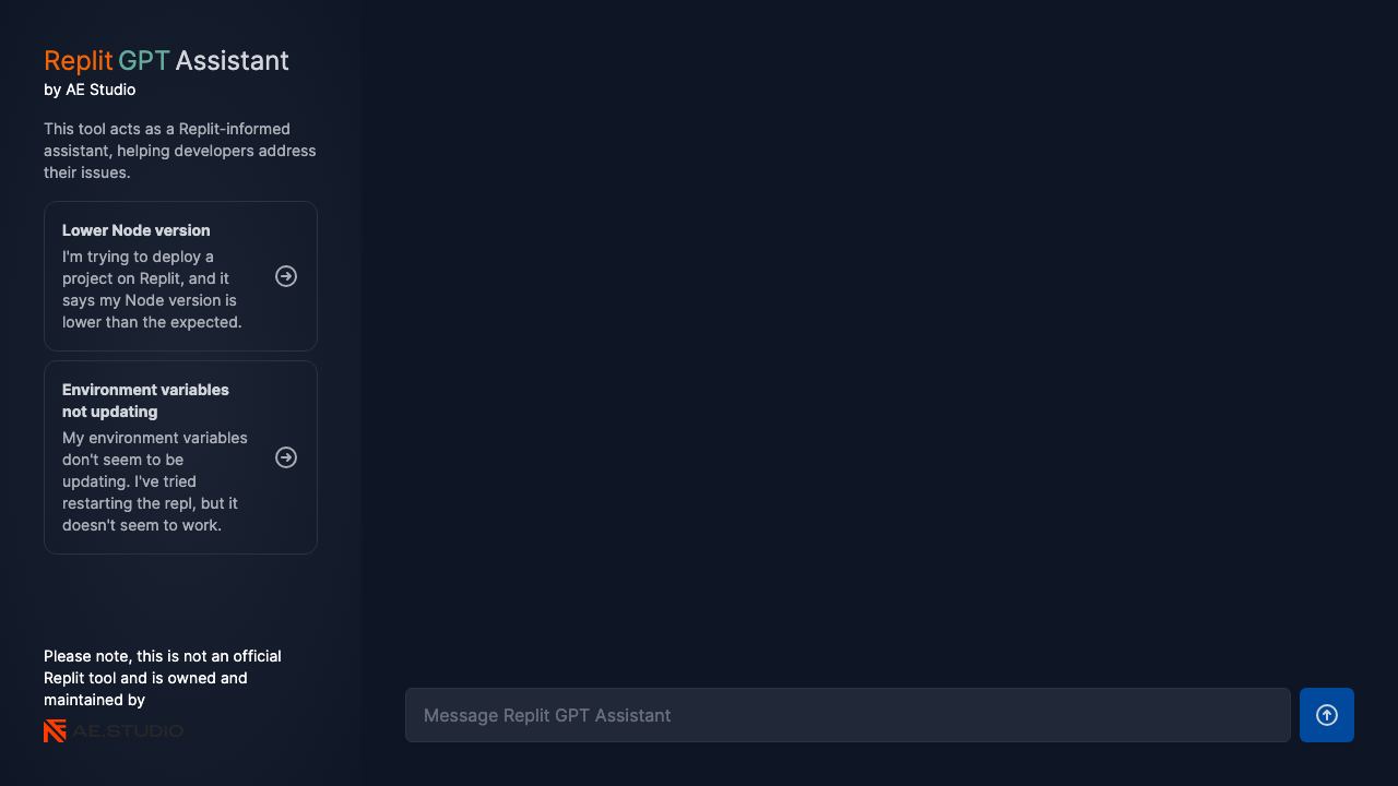 Replit GPT Assistant website screenshot