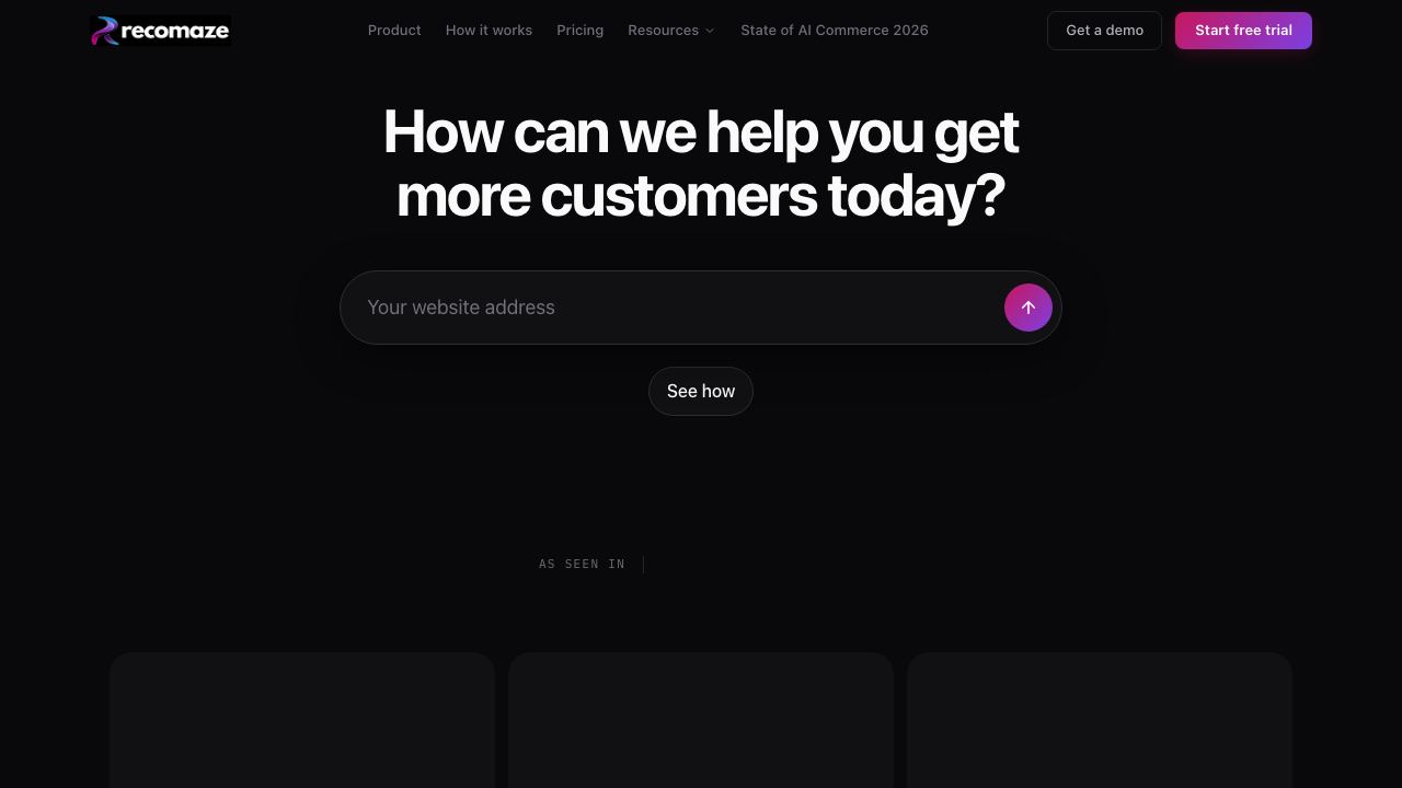 Recomaze website screenshot