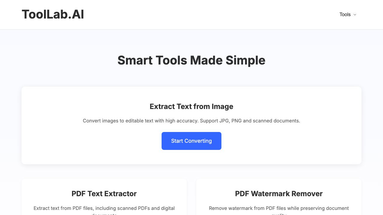 ToolLab.AI 网站截图