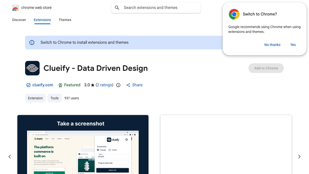 Clueify - Data Driven Design website screenshot