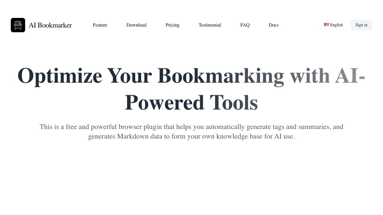 aibookmarker 网站截图