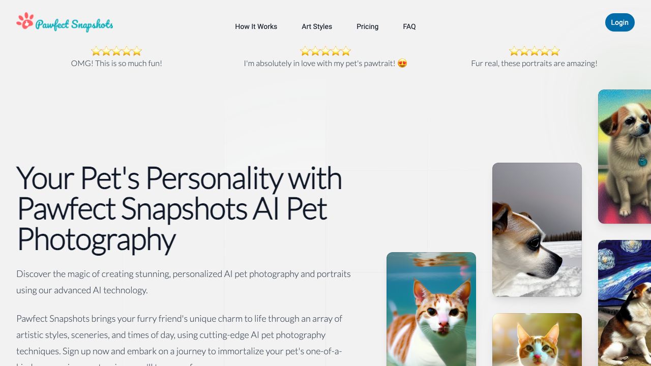 Pawfect Snapshots 网站截图