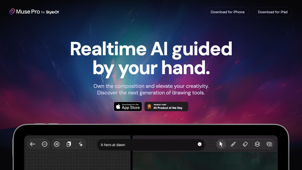 Muse Pro website screenshot