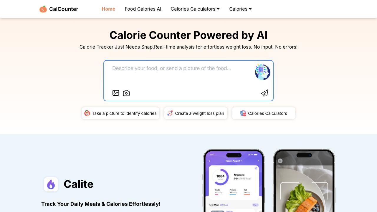 Calorie AI 网站截图