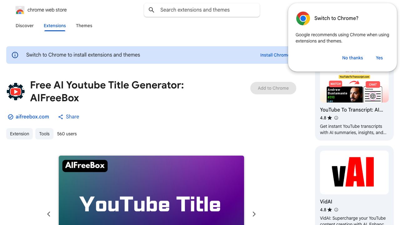 Free AI YouTube Title Generator: Boost Views 网站截图