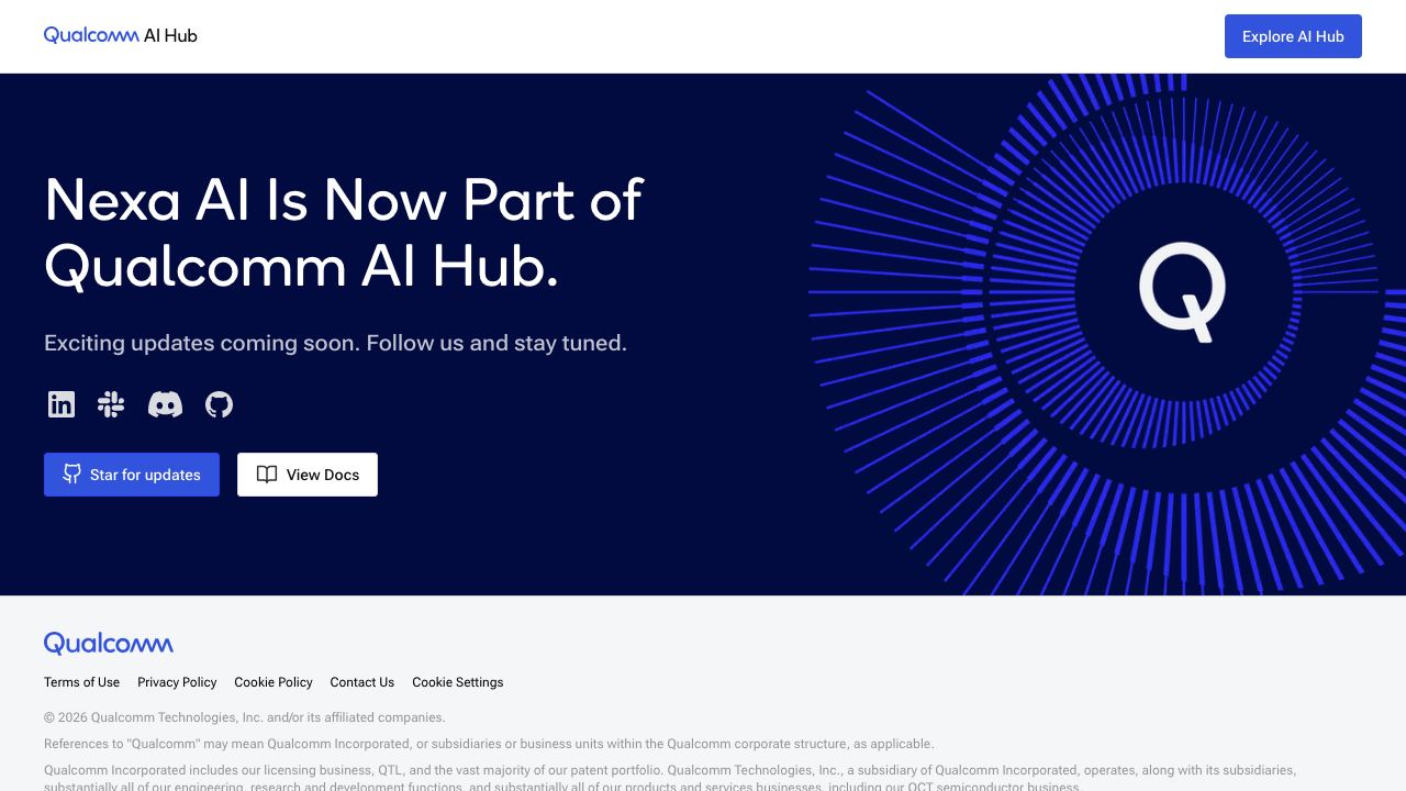 Nexa SDK 网站截图