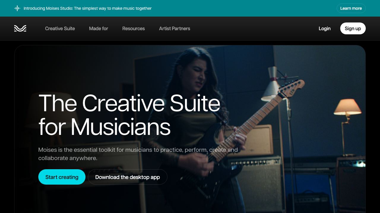 Moises App website screenshot