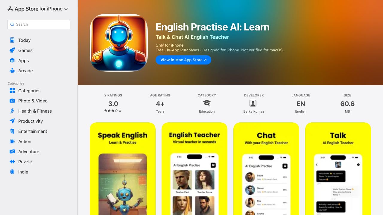 AI English Practise 网站截图