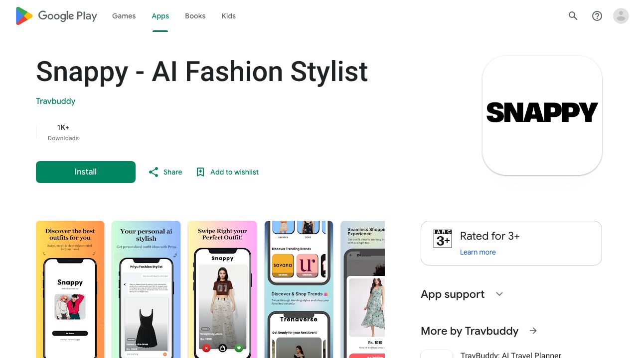 Snappy - Your AI Fashion Stylist 网站截图