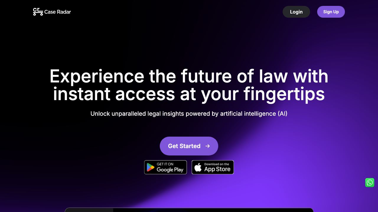 Case Radar website screenshot