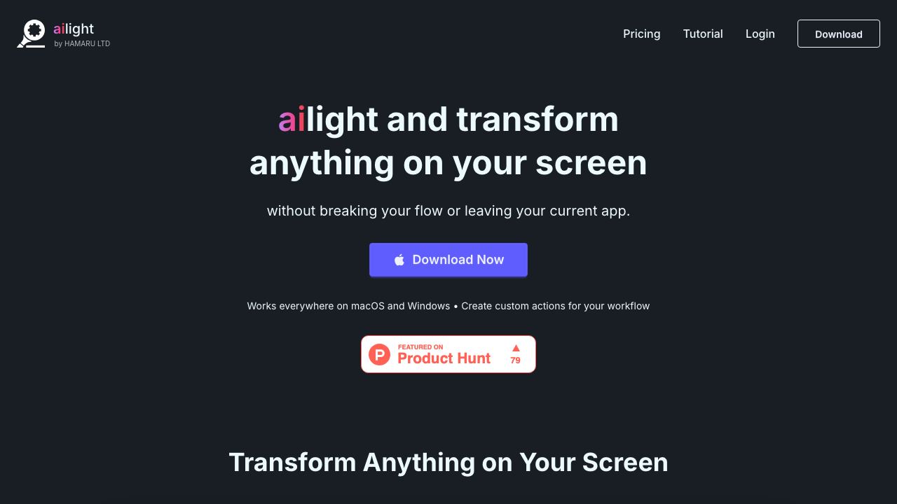 ailight website screenshot