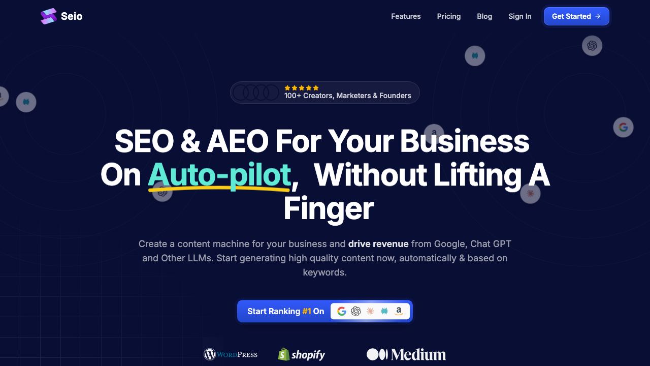 Seio 网站截图