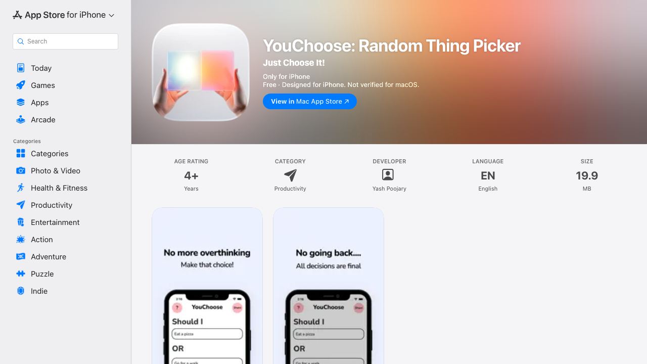 YouChoose 网站截图