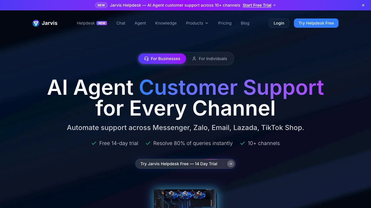 Jarvis AI website screenshot