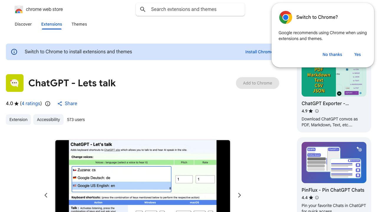 ChatGPT - Lets talk 网站截图