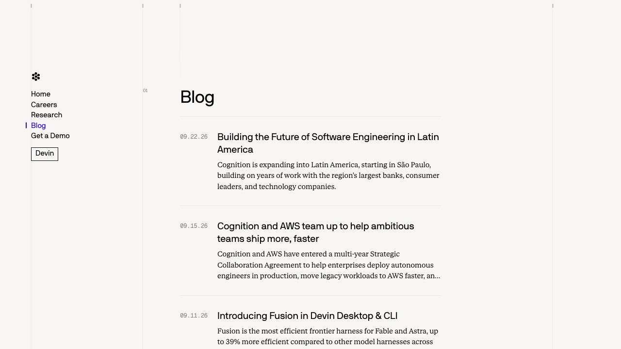 Devin - The World's First AI Coder 网站截图