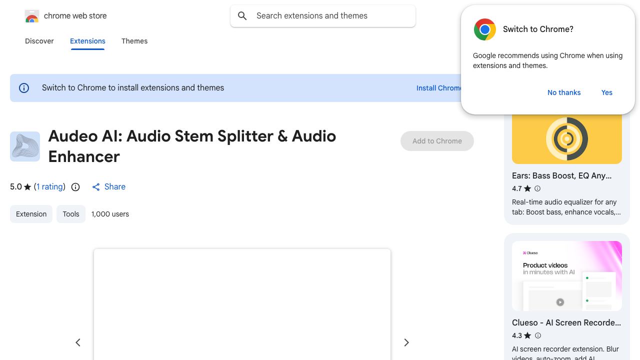 Audeo AI: Audio Stem Splitter & Audio Enhancer 网站截图