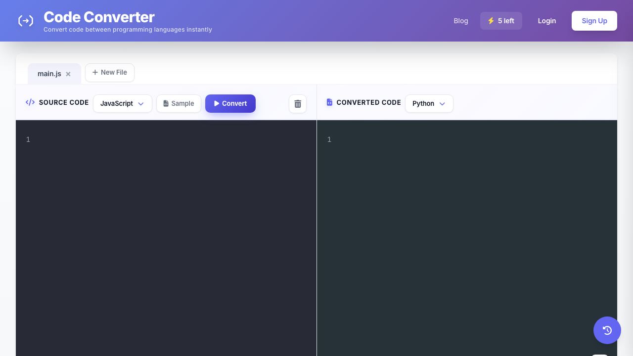 Code Converter 网站截图