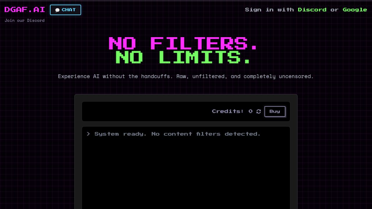 DGAF website screenshot