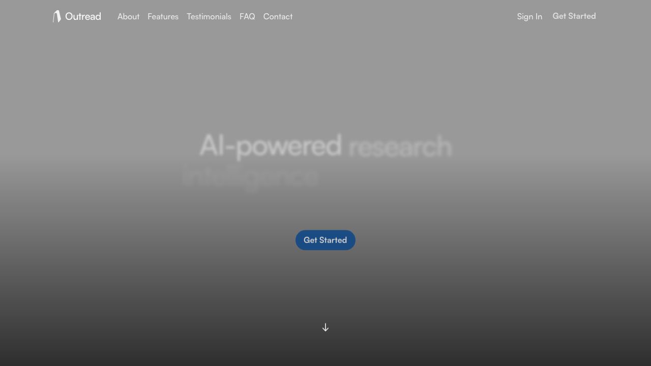 Outread website screenshot