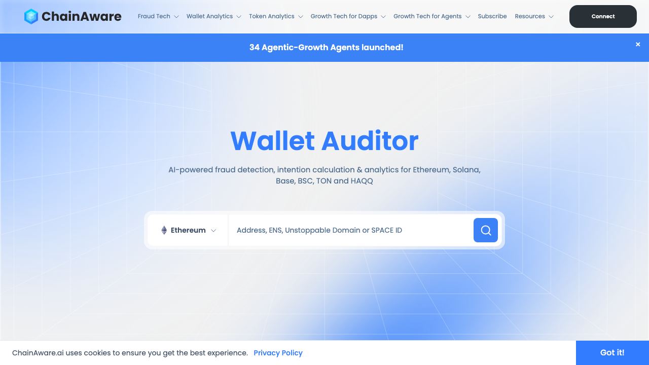 ChainAware.ai 网站截图