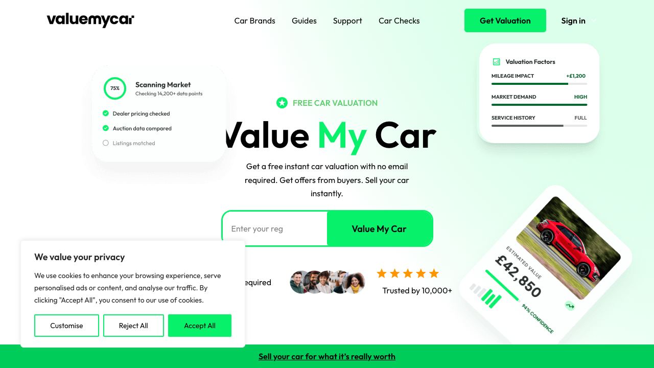 Value My Car 网站截图