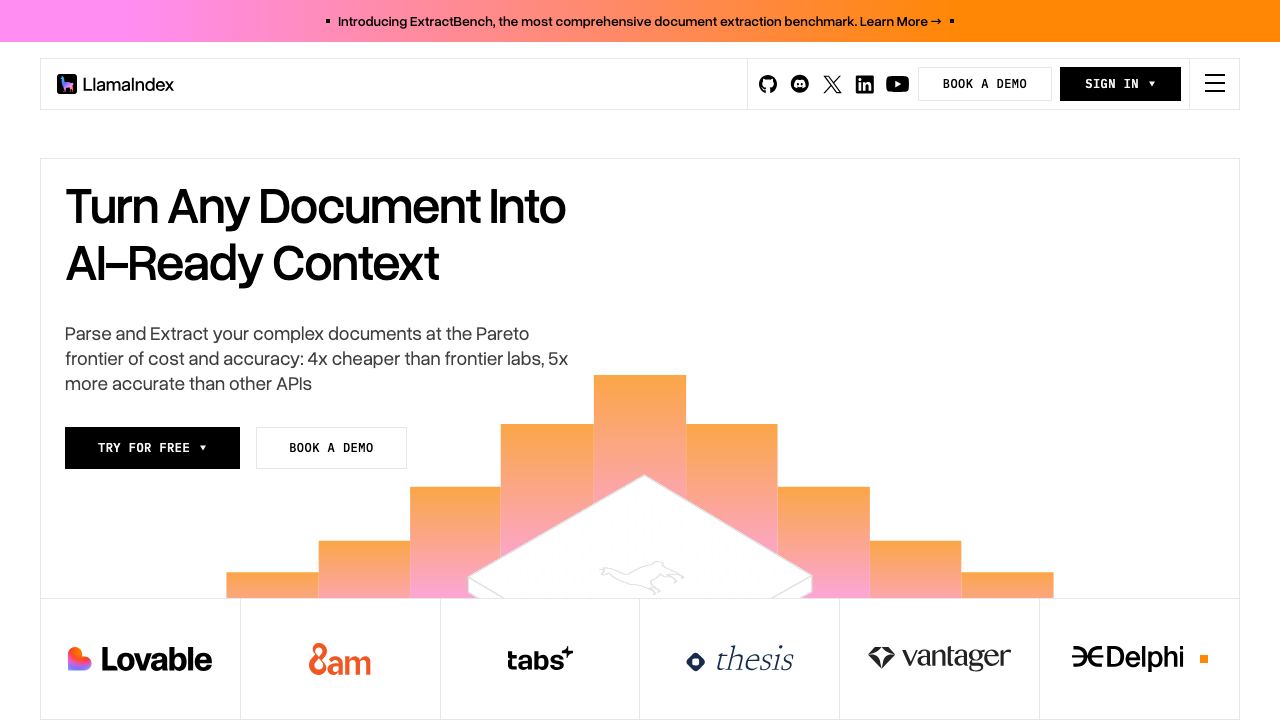 LlamaIndex website screenshot