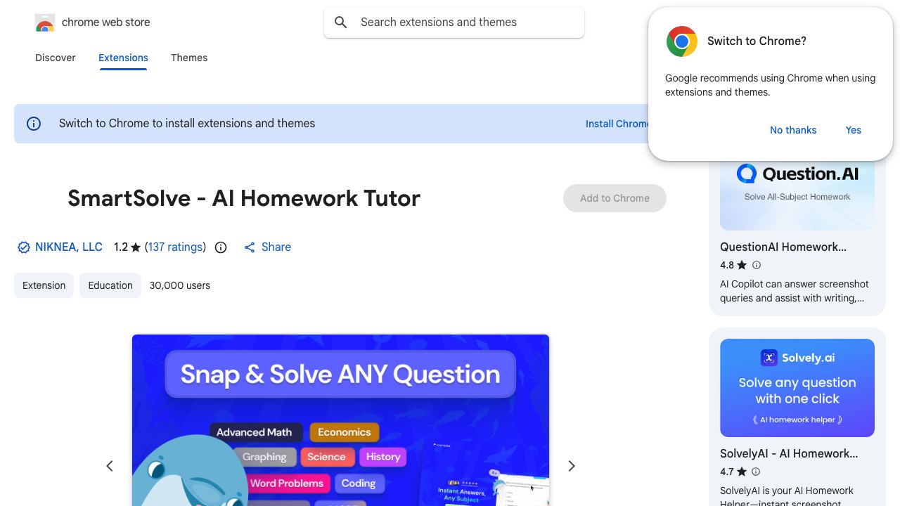 SmartSolve - AI Homework Solver 网站截图