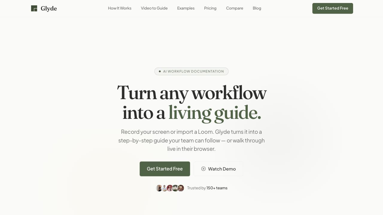 Glyde website screenshot