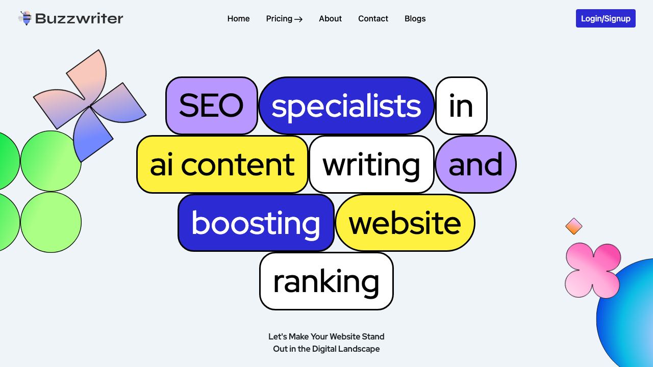 Buzzwriter AI website screenshot
