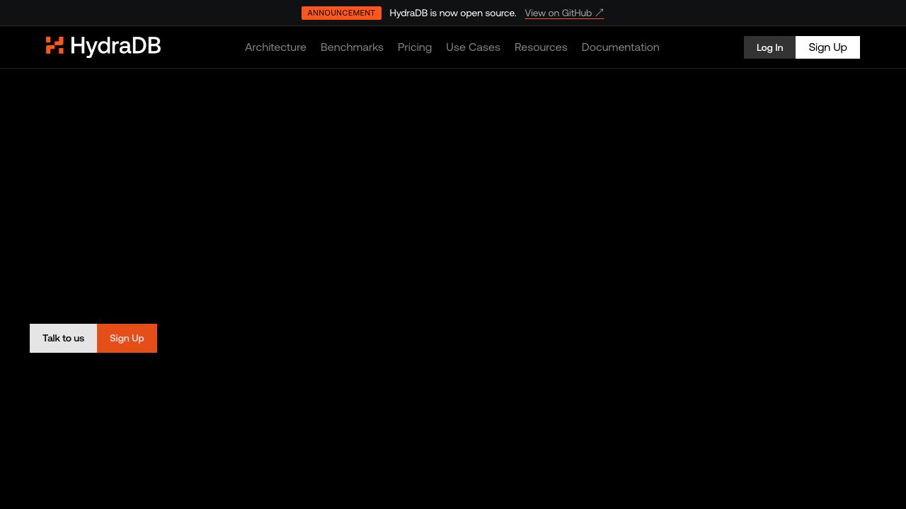 HydraDB OSS 网站截图