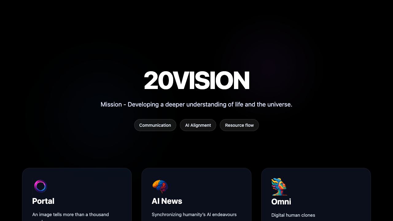Portal by 20Vision website screenshot