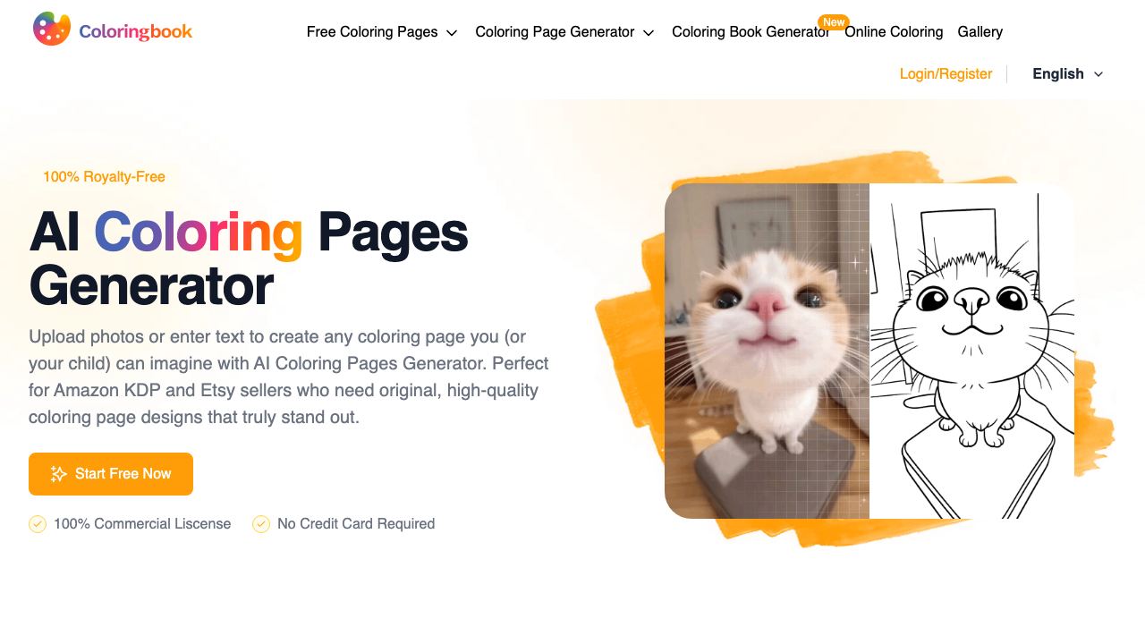 AI ColoringBook 网站截图